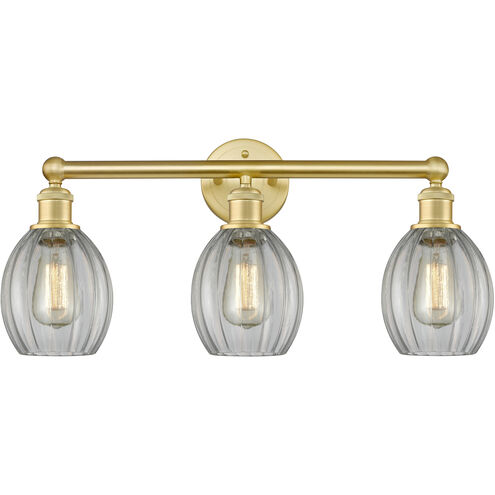 Eaton 3 Light 23.5 inch Satin Gold Bath Vanity Light Wall Light in Clear