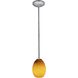Brandy FireBird 1 Light 6 inch Brushed Steel Pendant Ceiling Light in Amber Firebird, Rod