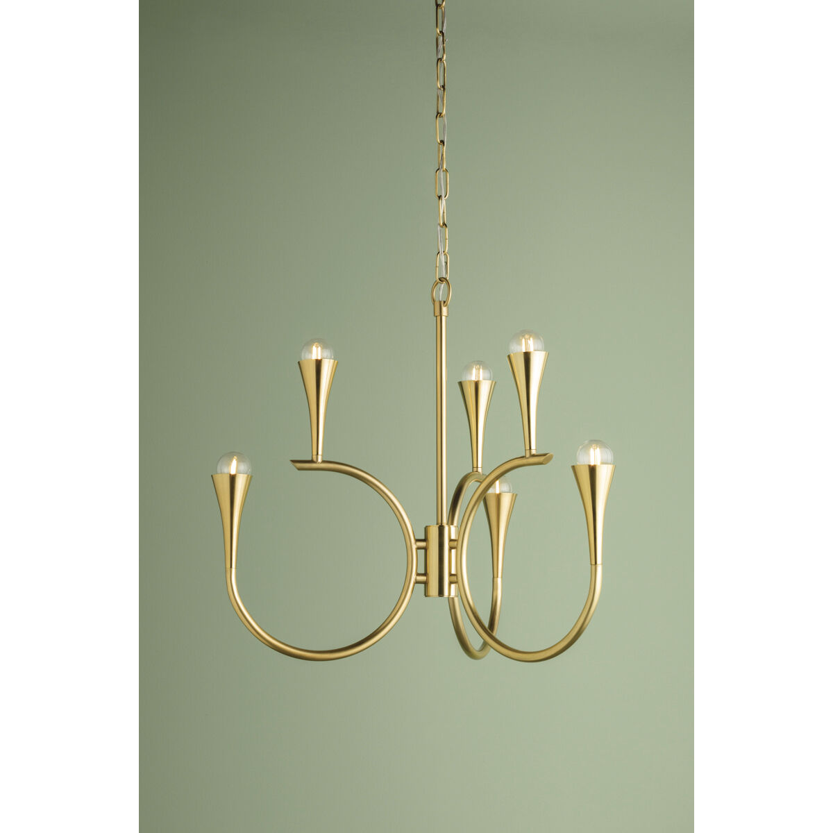 Aviana 6 Light 27 inch Aged Brass Chandelier Ceiling Light