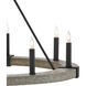 Burgos 8 Light 31.75 inch Antique Black/Polished Concrete Chandelier Ceiling Light