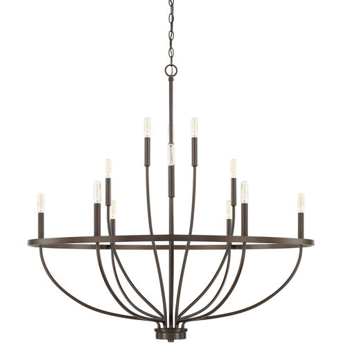 HomePlace by Capital Lighting Greyson 12 Light 40 inch Bronze Chandelier Ceiling Light 428501BZ - Open Box
