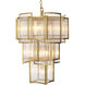 Jet Set 10 Light 22.83 inch Antique Brass and Clear Glass Chandelier Ceiling Light