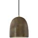 Radiance Collection - Bell Single Drop Pendant in Antique Brass, Replaceable Bulb, Tierra Red Slate, Black, Form+Finish+Function
