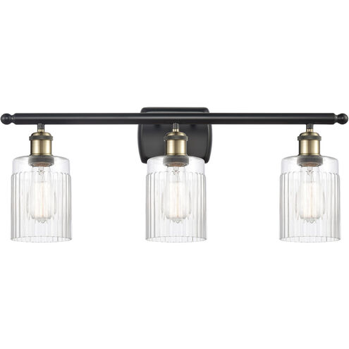 Ballston Hadley LED 26 inch Black Antique Brass Bath Vanity Light Wall Light in Clear Glass, Ballston