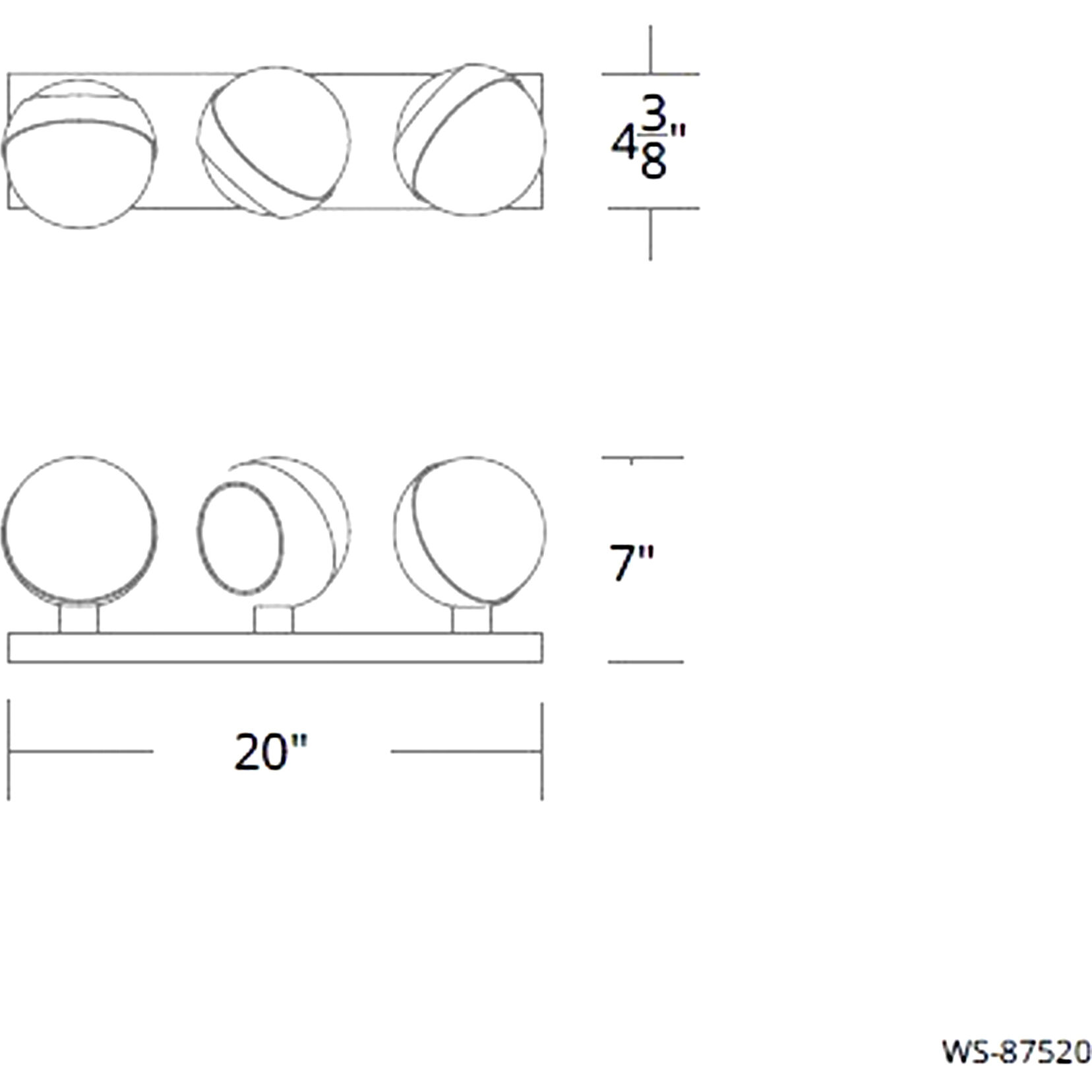 Tripoli LED 20 inch Brushed Nickel Bath Vanity & Wall Light in 3500K, dweLED