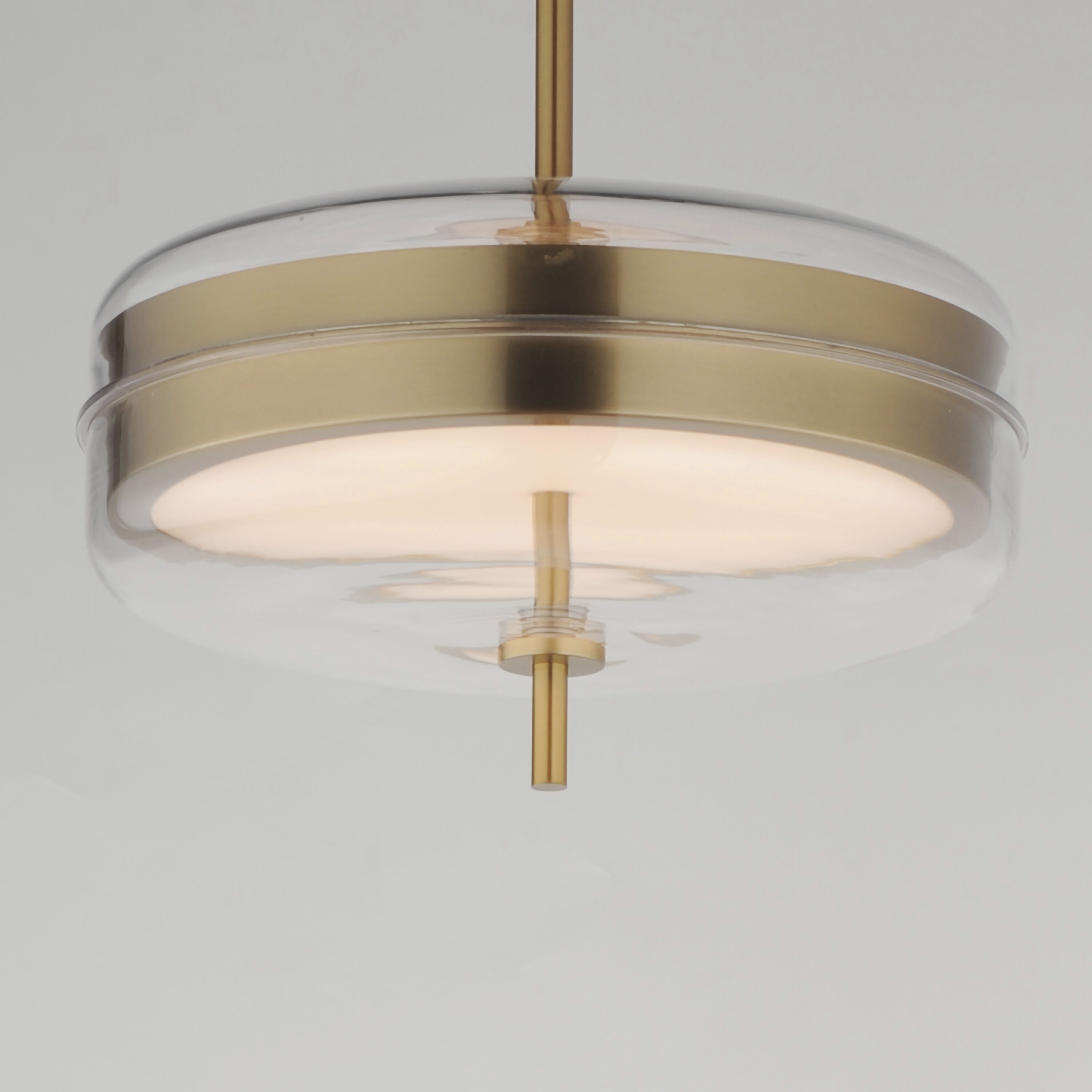 Voto LED 12 inch Natural Aged Brass Single Pendant Ceiling Light in Clear