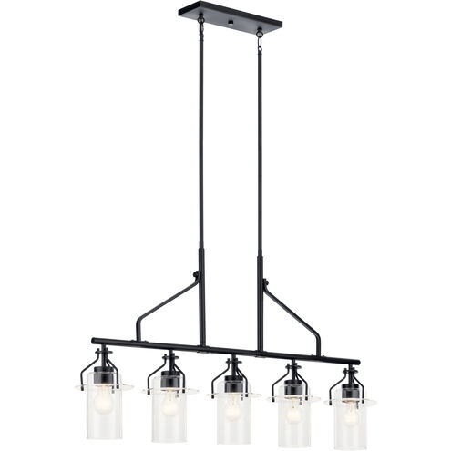 Everett 5 Light 7 inch Black Chandelier Linear (Single) Ceiling Light