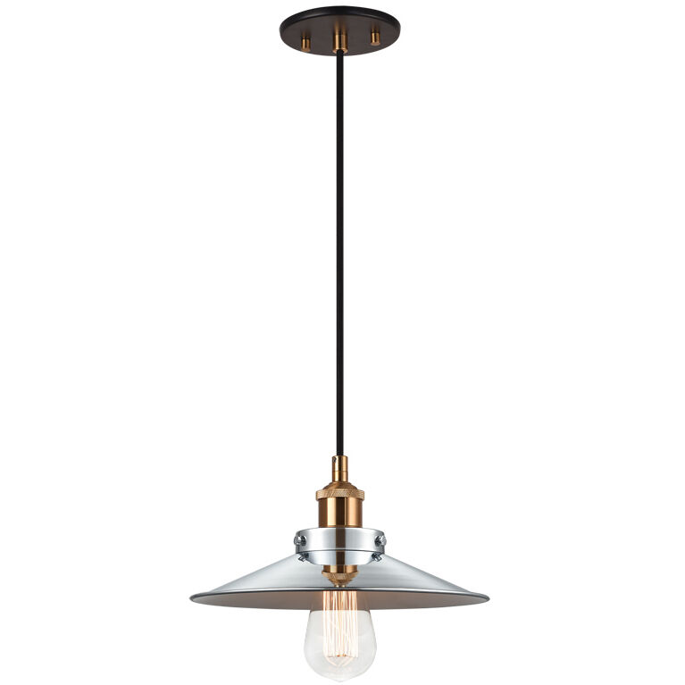 Bulstrode's Workshop 1 Light 10.25 inch Aged Gold Brass Pendant Ceiling Light in Aged Gold Brass and Chrome