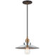 Bulstrode's Workshop 1 Light 11 inch Aged Gold Brass Pendant Ceiling Light in Aged Gold Brass and Chrome