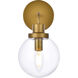 Hanson 1 Light 9 inch Brass Bath Sconce Wall Light