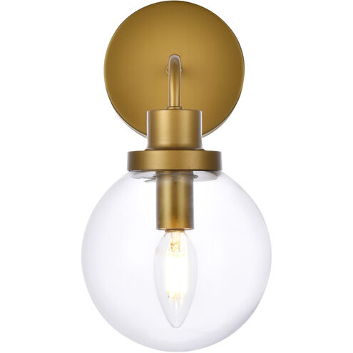 Hanson 1 Light 9 inch Brass Bath Sconce Wall Light