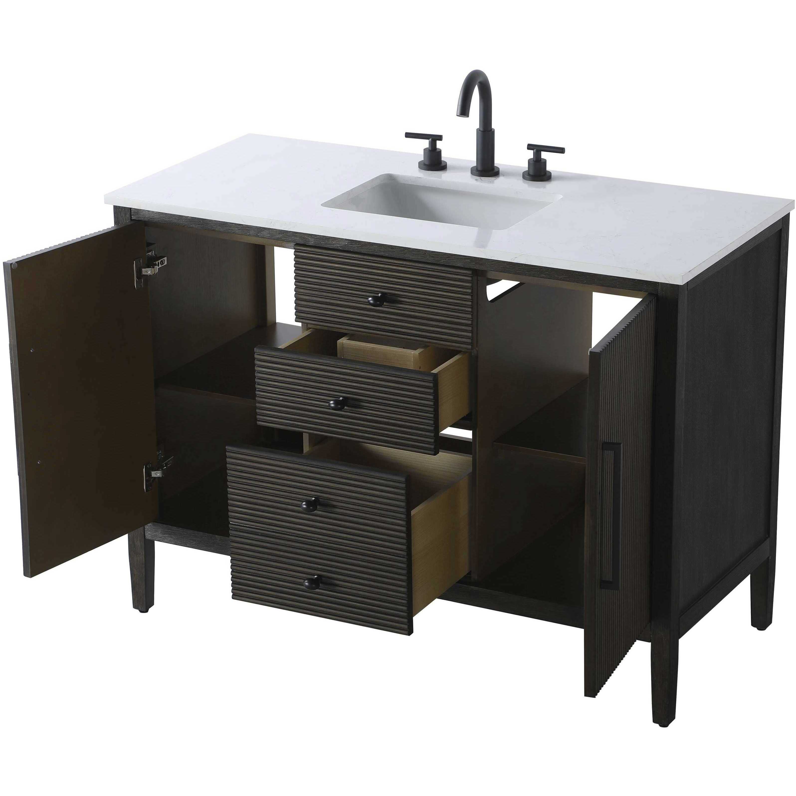 Blakely 48 X 34 inch Chocolate Oak Bathroom Vanity Cabinet