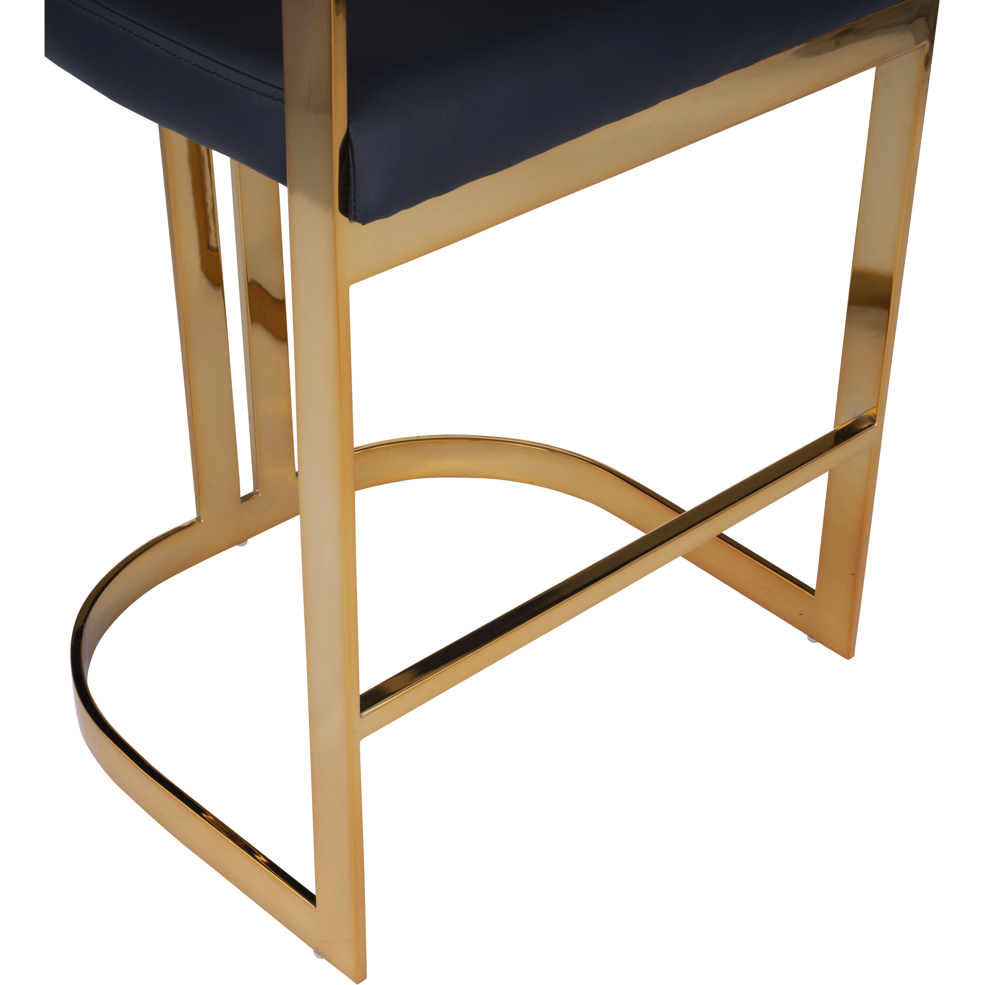 Clarence Gold & Black Faux Leather Bar Stool