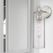 Crown Point Sconce Wall Light in Satin Nickel, Seedy Glass