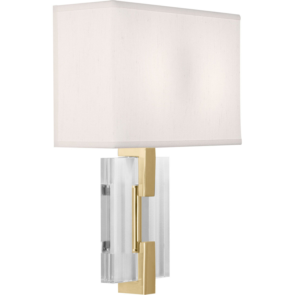 Lincoln 2 Light 12 inch Modern Brass ADA Wall Sconce Wall Light in Pearl Dupioni