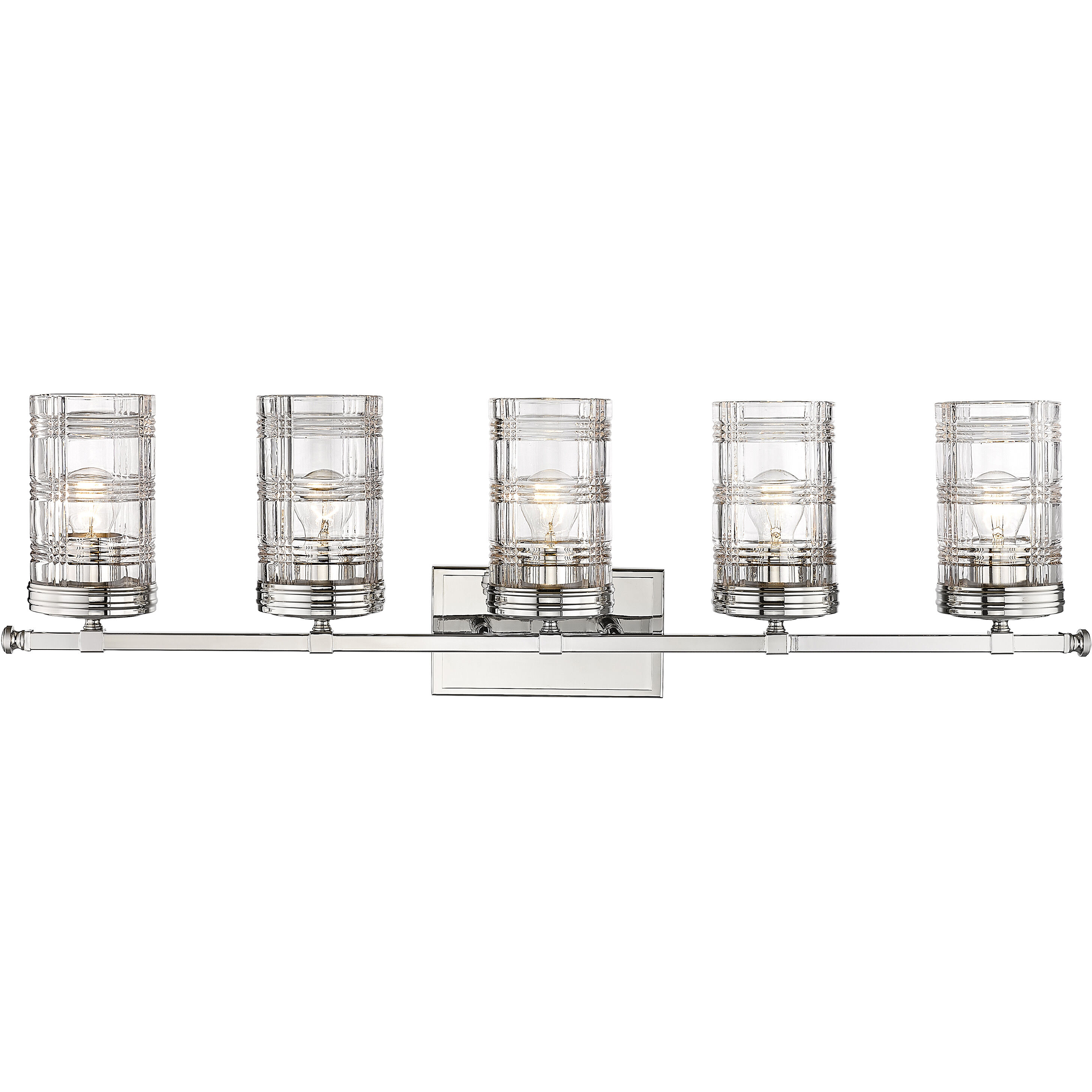 Archer 5 Light 38 inch Polished Nickel Vanity Wall Light
