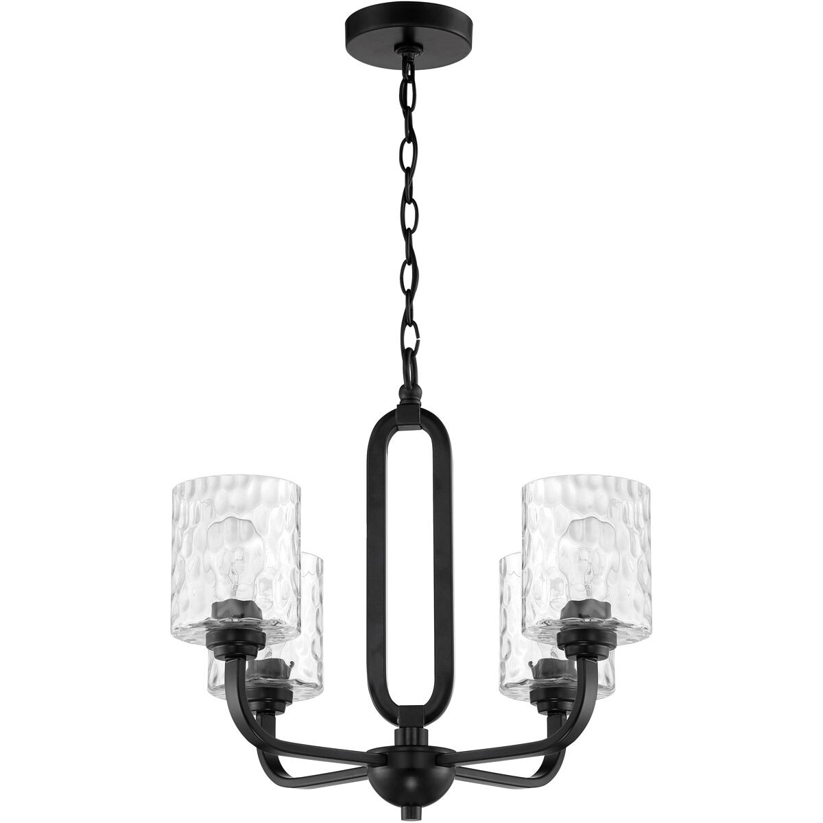 Collins 4 Light 24 inch Flat Black Chandelier Ceiling Light