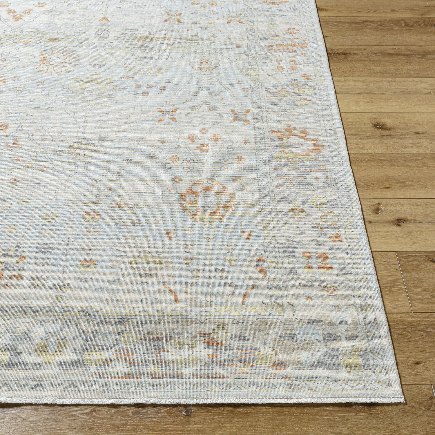 Once Upon a Time 118.11 X 94.49 inch Light Gray / Pale Blue / Gray / Tan / Light Olive / Dusty Coral Machine Woven Rug in 8 x 10