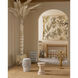 Nadene 22.5 X 12 inch Blue and Natural and Brushed Brass Accent Table