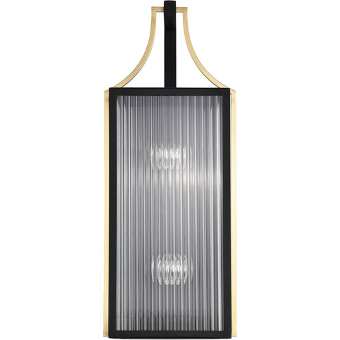 Holden 21.75 inch Black and Gold Outdoor Wall Light