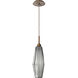Aalto LED 5.1 inch Flat Bronze Pendant Ceiling Light in 3000K LED, Optic Rib Smoke