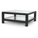Kenton 43.31 X 43.31 inch Solid Wood and Black and Clear Glass Top Coffee Table