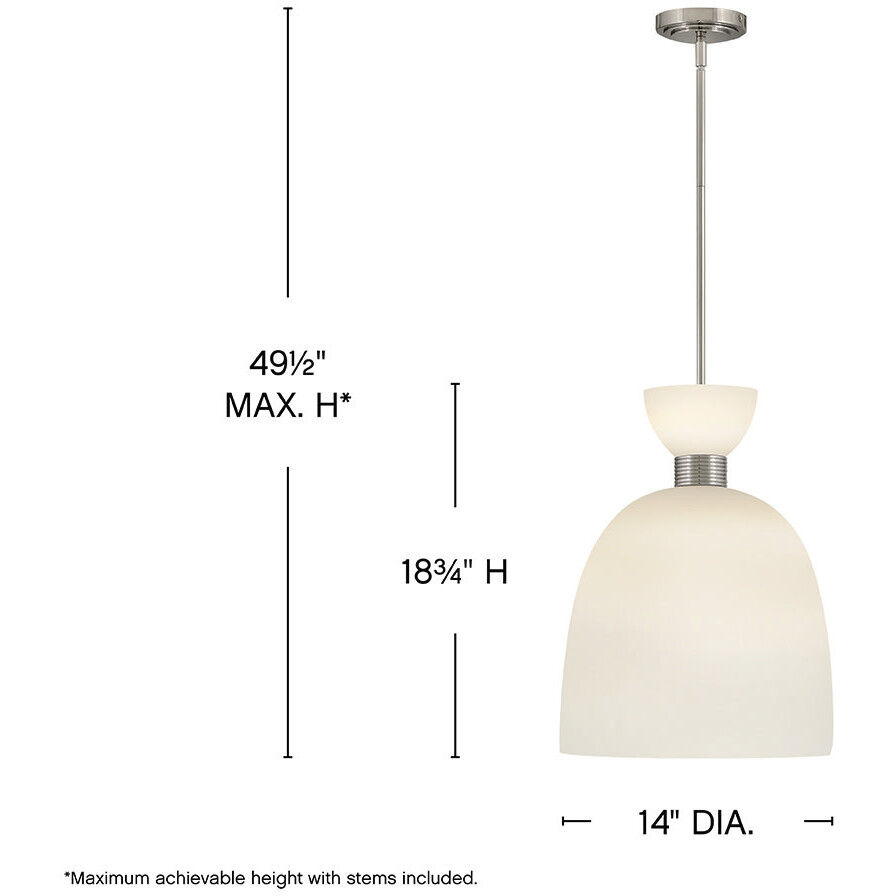 Lisa McDennon Tallulah 3 Light 14 inch Polished Nickel Pendant Ceiling Light