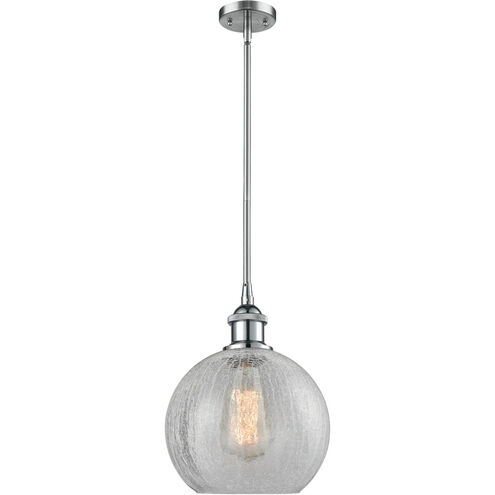 Ballston Athens 1 Light 8 inch Polished Chrome Pendant Ceiling Light in Clear Crackle Glass, Ballston