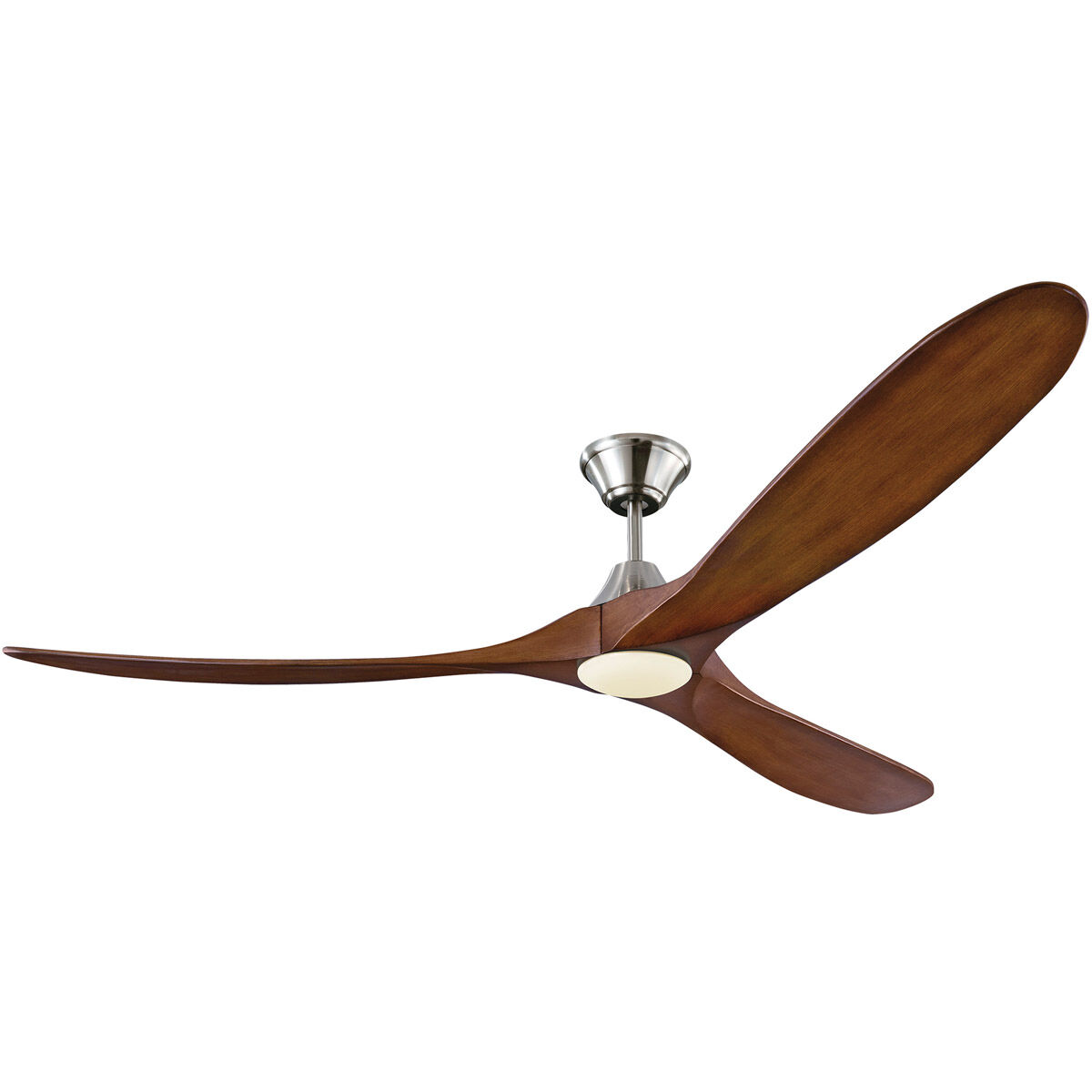 Maverick 70 inch Brushed Steel with Dark Walnut Blades Ceiling Fan in Koa