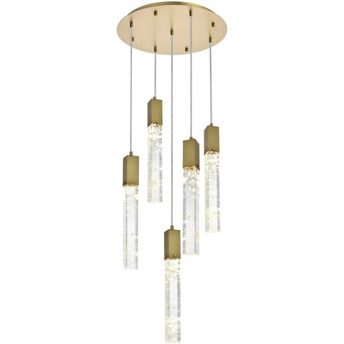 Aurora 5 Light 20 inch Satin Gold Chandelier Ceiling Light