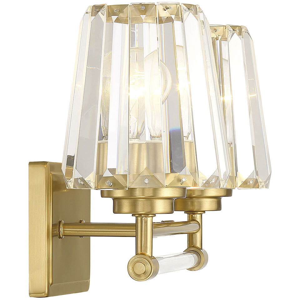 Garnet 2 Light 16 inch Warm Brass Bathroom Vanity Light Wall Light