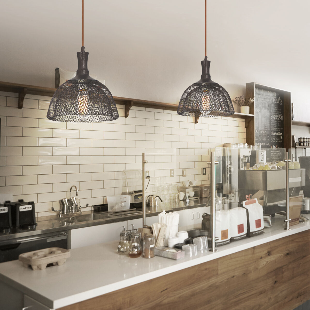 Filo 1 Light 18 inch Chrome Pendant Ceiling Light, Large