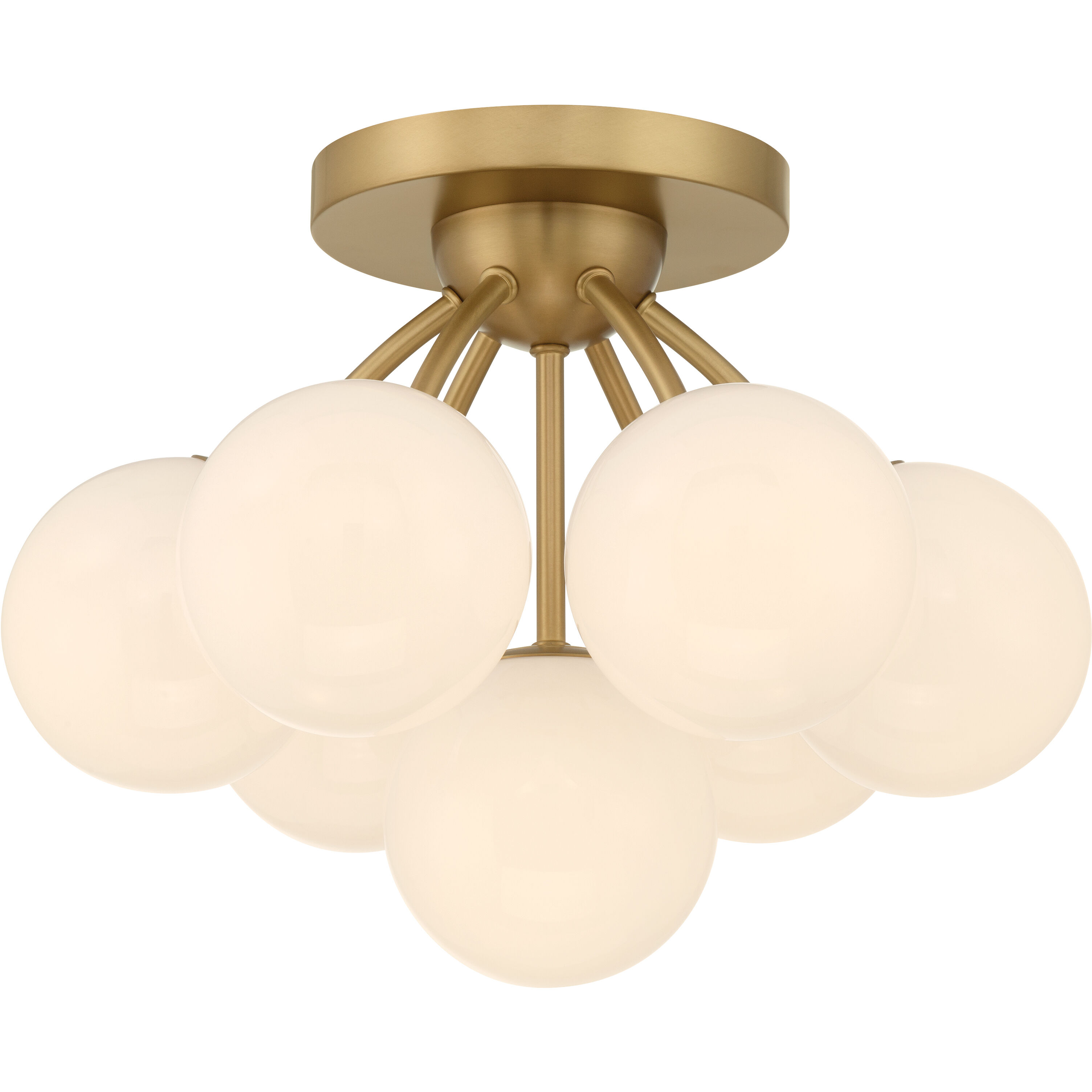 Lunara 7 Light 18.25 inch Legacy Brass Semi-Flush Mount Ceiling Light
