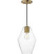 Geode 1 Light 8.7 inch Natural Aged Brass Mini Pendant Ceiling Light