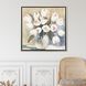 White Tulips White and Green and Blue Canvas