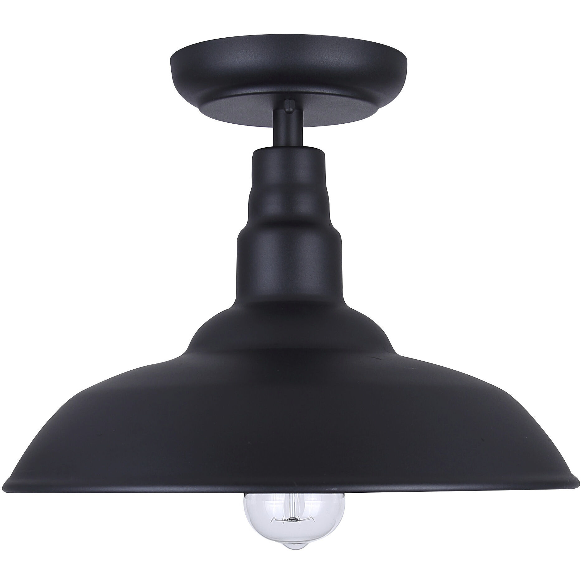 Valec 1 Light 14 inch Sand Black Outdoor Flush Mount