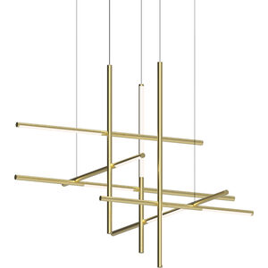Labyrinth LED 63 inch Brass Chandelier Ceiling Light