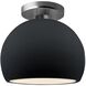 Radiance LED 7 inch Gloss Black and Brushed Nickel Semi Flush Ceiling Light