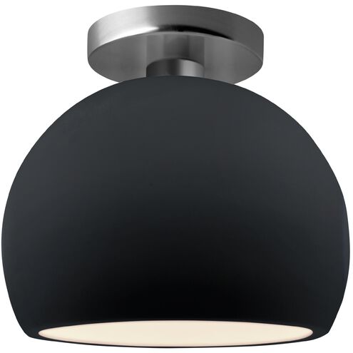 Radiance LED 7 inch Gloss Black and Brushed Nickel Semi Flush Ceiling Light