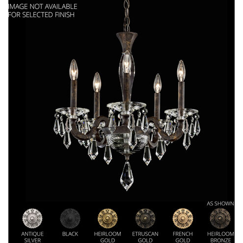 Napoli 5 Light 20.4 inch Antique Silver Chandelier Ceiling Light, Schonbek Signature