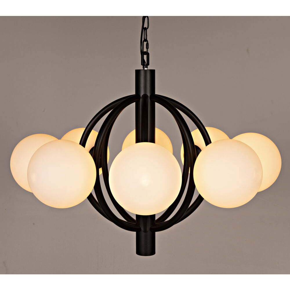 Carousel 8 Light 36 inch Matte Black Chandelier Ceiling Light