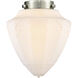 Franklin Restoration Bullet 1 Light 7 inch Brushed Brass Mini Pendant Ceiling Light in Incandescent, Matte White