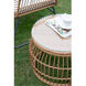 Kd Wicker 24 inch Natural/Clear Coffee Table