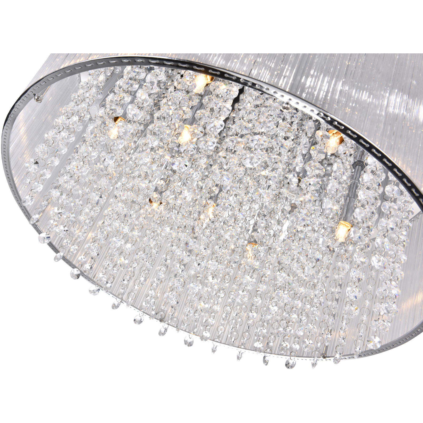 Spring Morning 9 Light 20 inch Chrome Drum Shade Flush Mount Ceiling Light