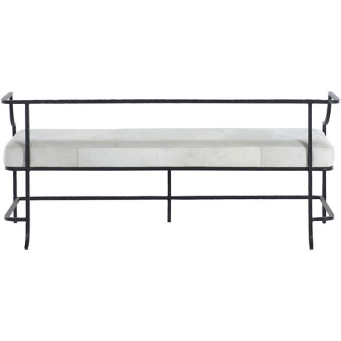 Victor Flat Black / Natural Ivory Hide Bench