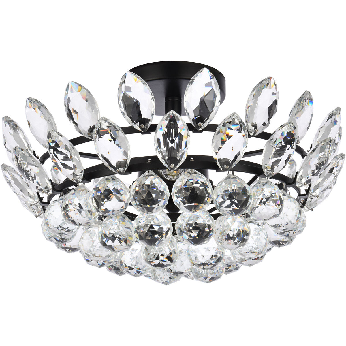 Emilia 3 Light 16 inch Black Flush Mount Ceiling Light