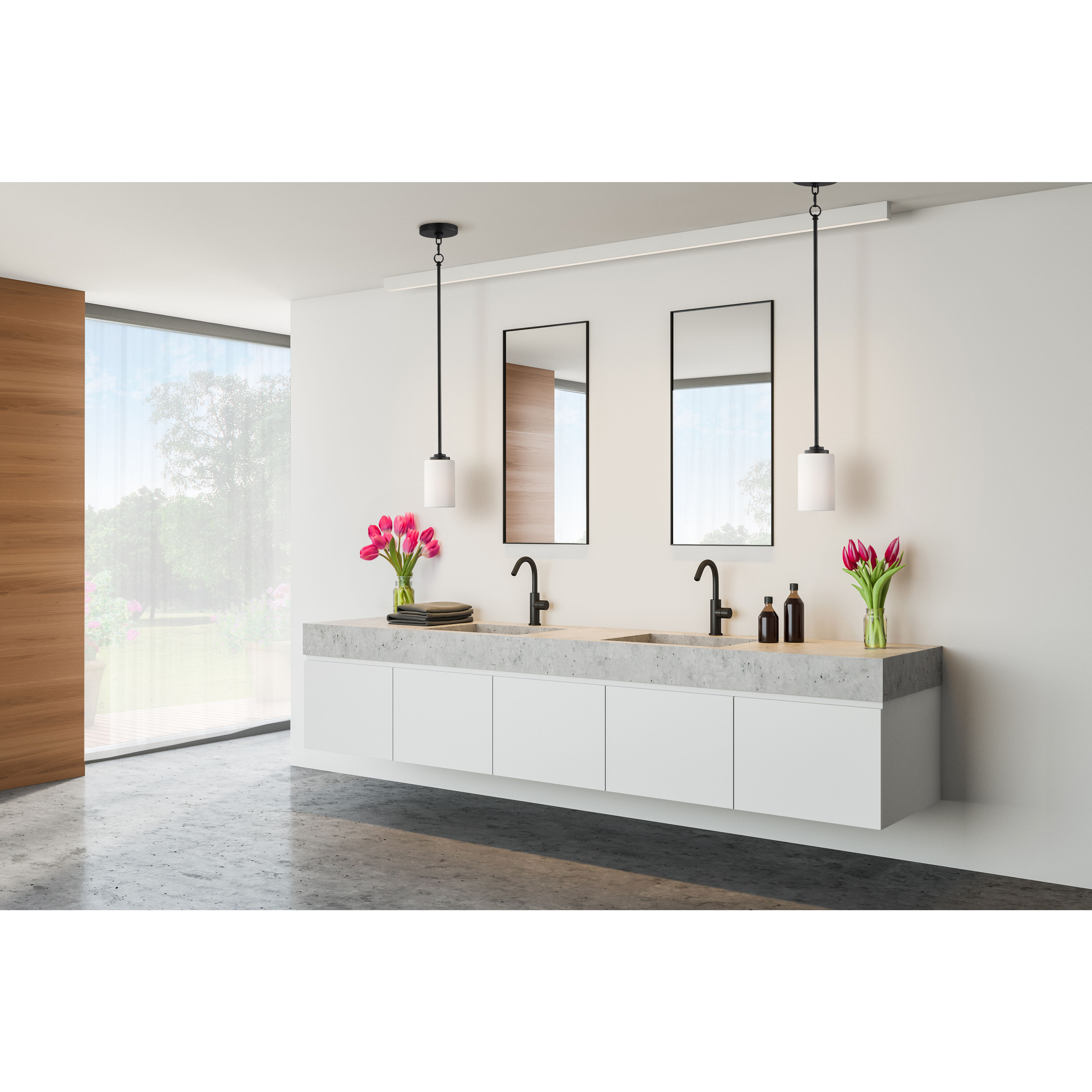 Deven 1 Light 4 inch Black Suspension Pendant Ceiling Light