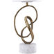 Ruban 14 inch Antique Brass and Natural Accent Table