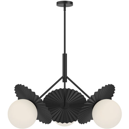 Alora Mood Plume 3 Light 33.63 inch Matte Black Chandelier Ceiling Light
