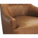 Carmine Cognac Leather Swivel Lounge Chair, Swivel